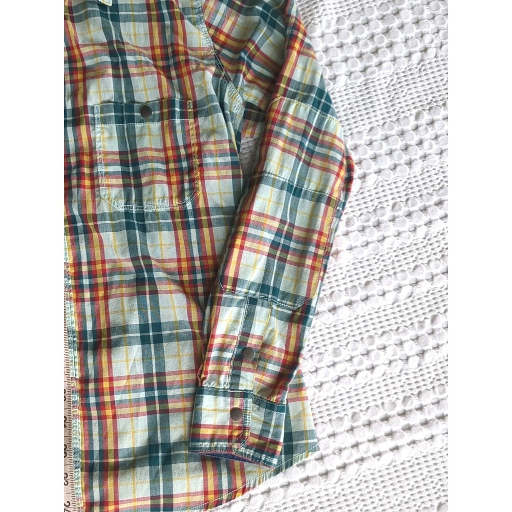 Dovetail Snap Work Shirt Oversized Long Sleeve Plaid Sz XS - Picture 3 of 9